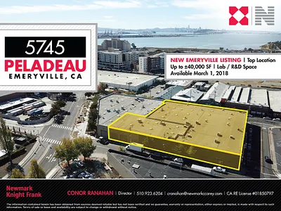 Real Estate Flyer | 5745 Peladeau | Emeryville, CA california emeryville flyer memorandum newmark real estate