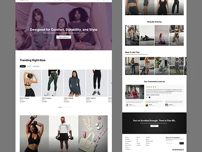 Aqtiv, E-commerce Landing Page clean ui ecommerce ecommerce website fashion ecommerce hero section homepage landing page light mode minimal design online store product cards product design responsive design typography ui ui design ux ux design web design website concept