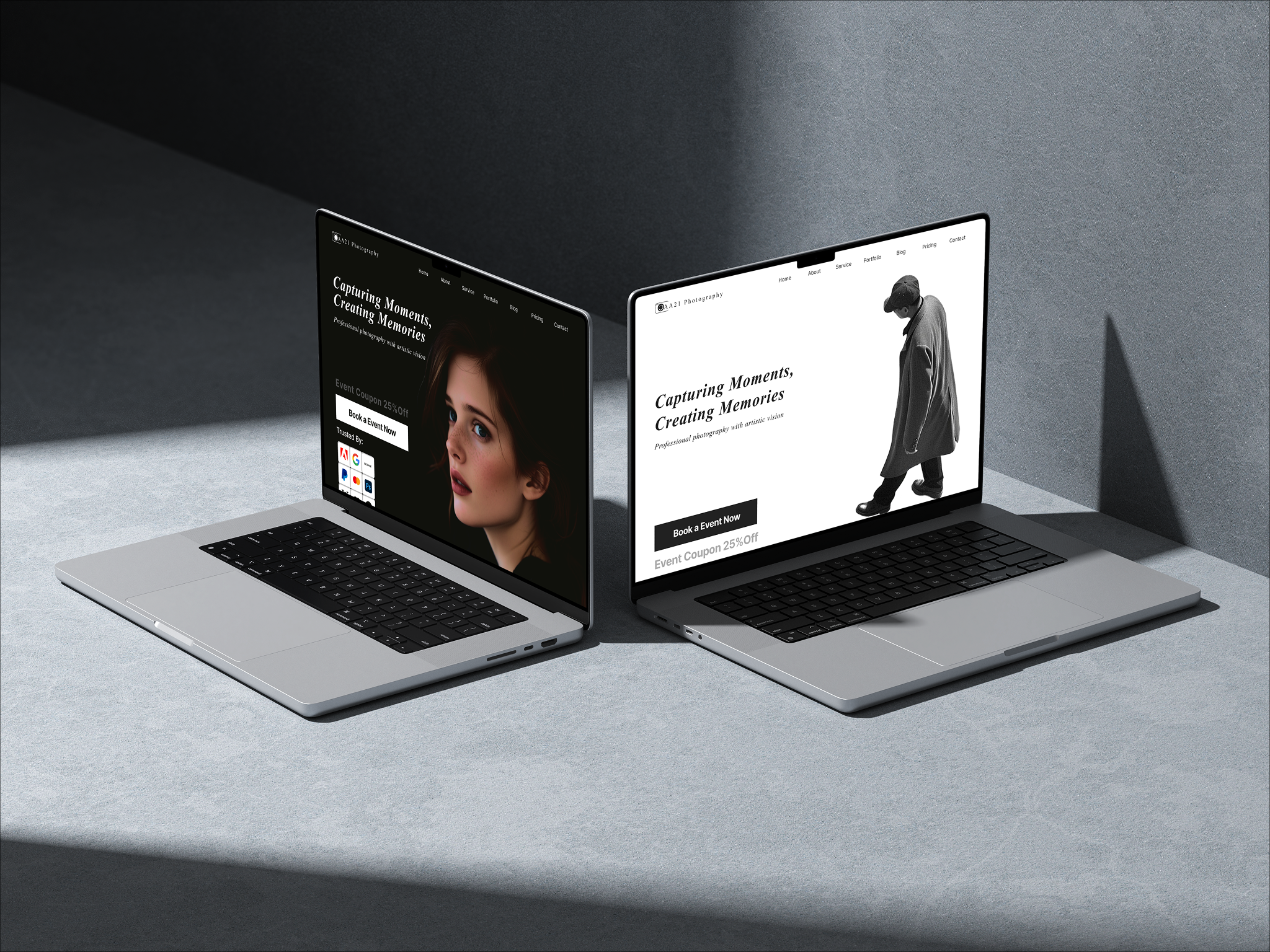 A21 Photography – Landing Page UI designsystem desktop figma landingpage mobile mobile app mobile app design mobileapp responsive ui ui design uiui uiux user experience user interface ux ux design visual web webdesign website