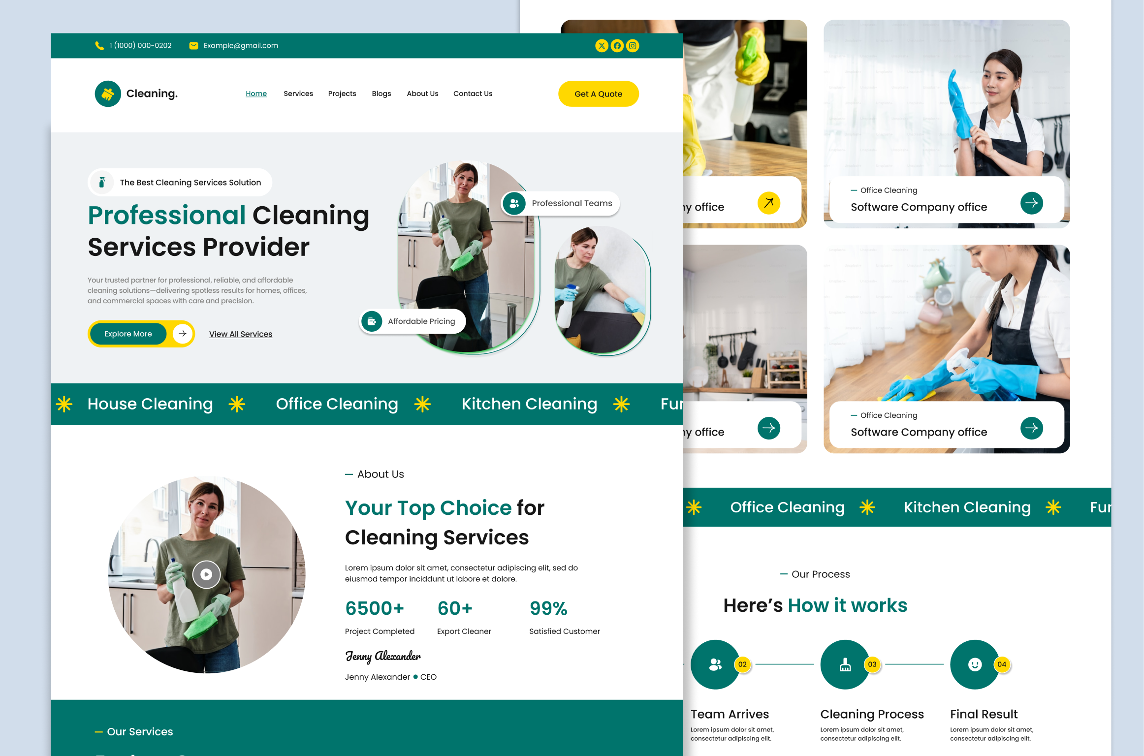 Cleaning Service Website Design Figma Template cleaning cleaning landing page cleaning services website cleaning services website design figma services landing page services website design ui uiux website design