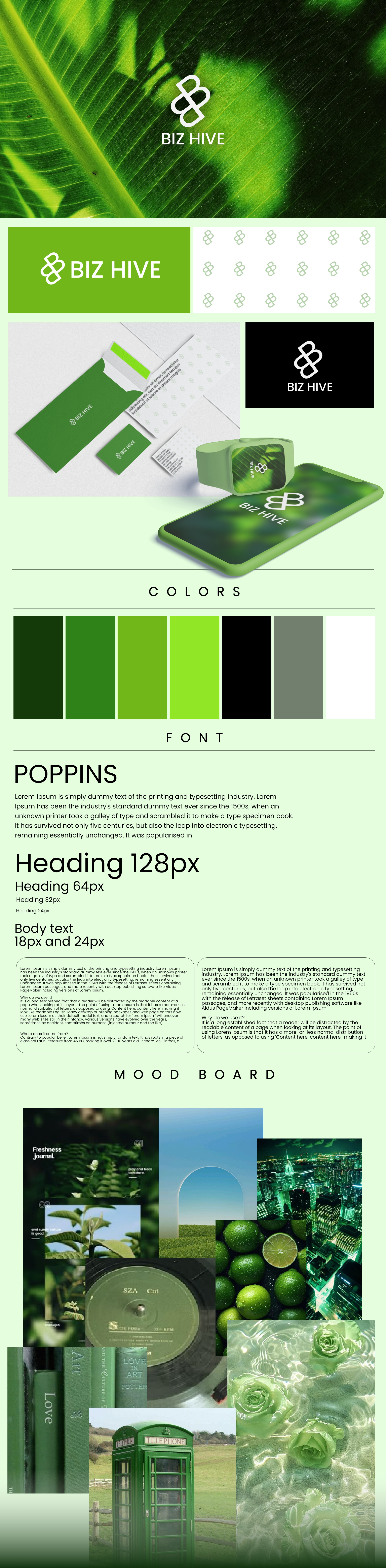 BIZ HIVE – Brand Identity & Visual System typography design