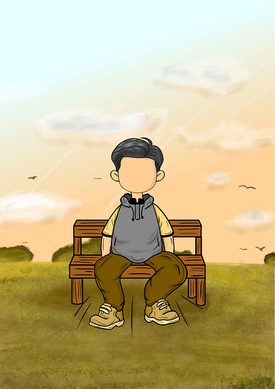 Calm on a Bench – Art from the Heart design graphic design illustration pixel vector
