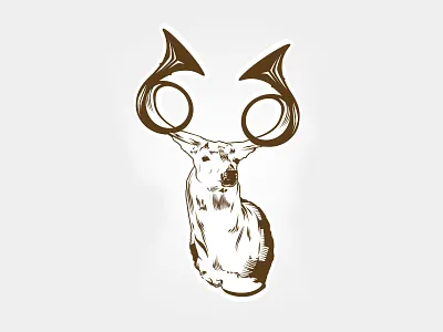 Deer Horn Illustration antler art creative deer design graphic design horn hunting illustration vector