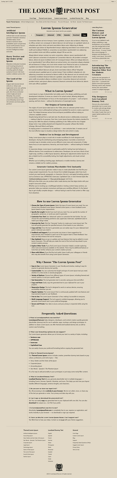 Lorem Ipsum Generator app dummytext generatelipsum ipsum lipsum lorem loremipsum loremipsumgenerator randomtext textgenerator themedloremipsum