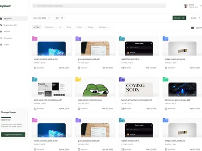 Decentralized Cloud Storage design ui ux