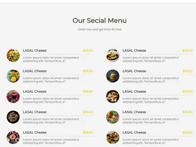 Food Website Template branding css food html website
