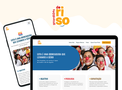 Guardiões do Riso - Redesign Responsivo desktop mobile redesign responsive ui design ux design