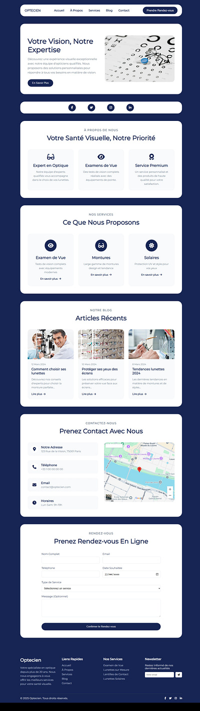 Optecien Website Template branding css html logo ui website