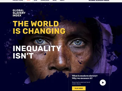 Walk Free - Global Slavery Index Landing Page Concept concept design ui web website