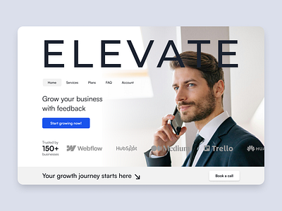 Landing Page - Elevate daily dailyui design feedback hero herosection landing landingpage ui