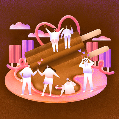 Sweet Ice Cream Village illustration artwork branding digitalart digitalillustration drawing graphic design graphicart graphicportfolio illust illustration illustrator visualart