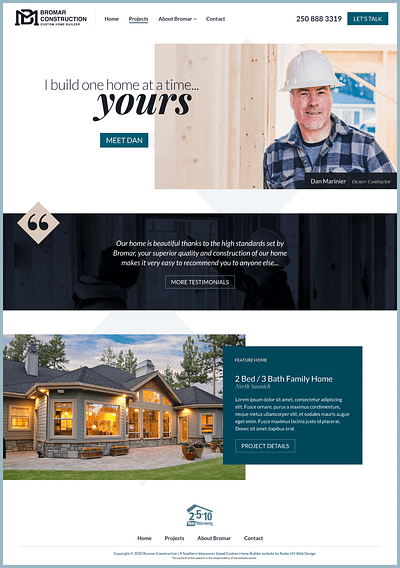 Bromar Construction design graphic design home page web design