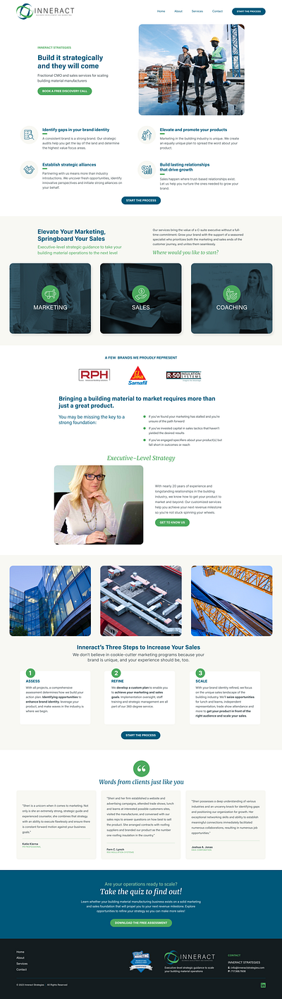 Inneract Strategies - Home Page graphic design home page web design