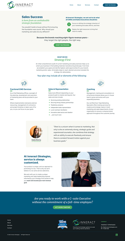 Inneract Strategies - Services Page graphic design web design