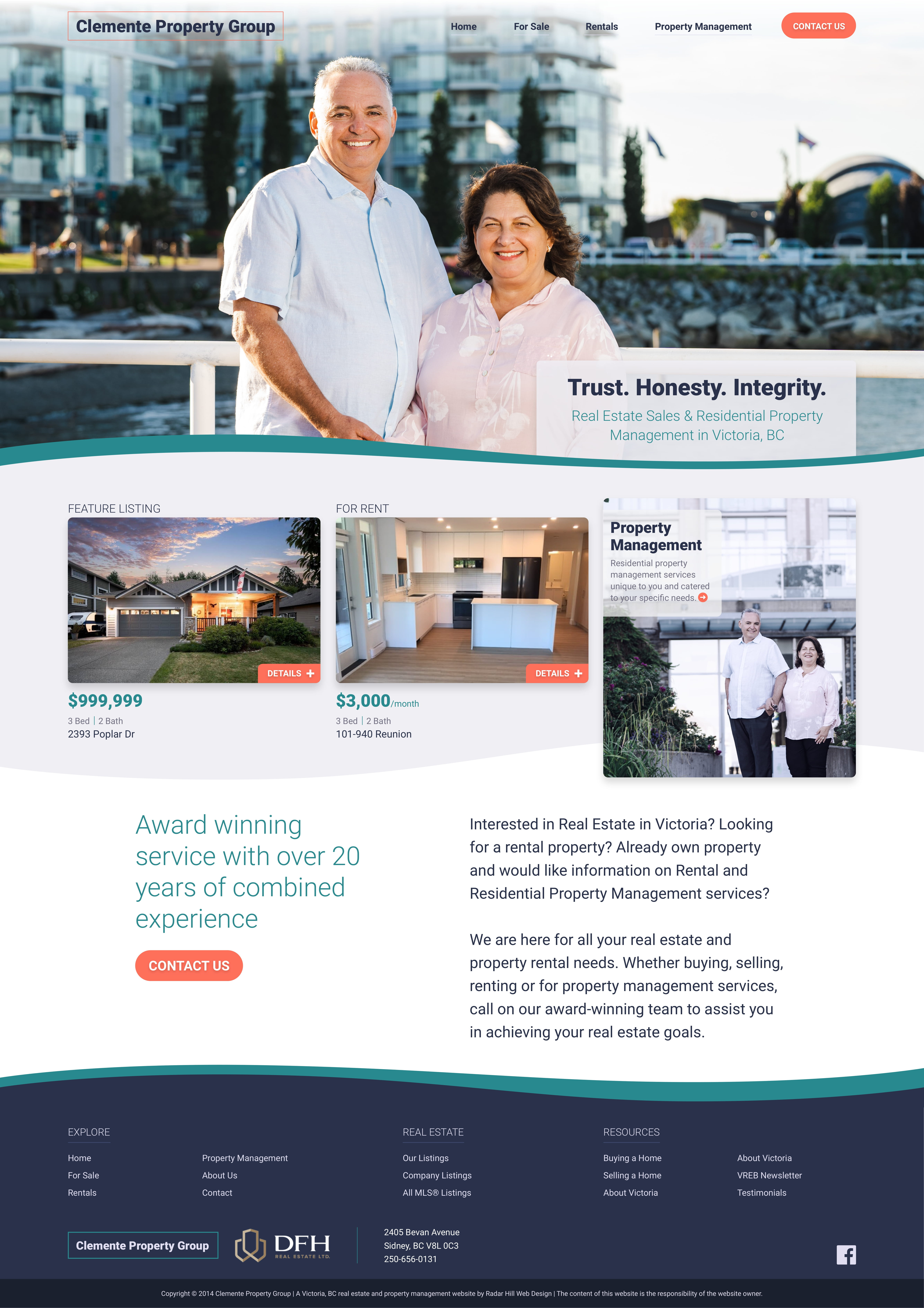 Clemente Property Group graphic design web design