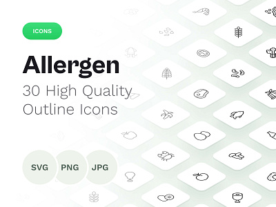 Allergen • Icon Pack abalone allergen apple beryl design icon kiwi outline pack ui