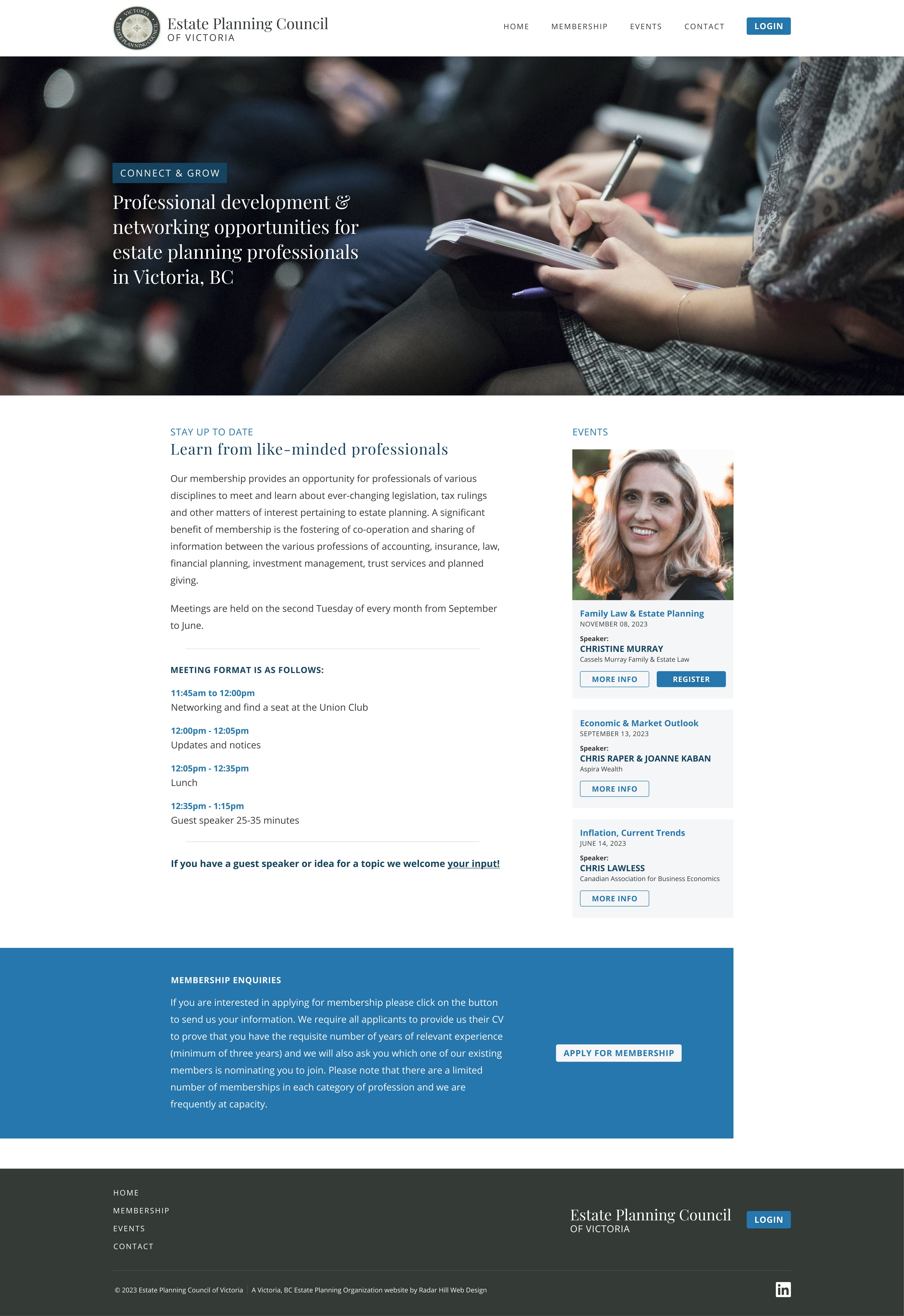 Estate Planning Council of Victoria graphic design web design