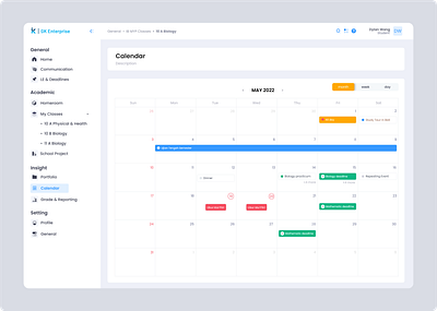 Insight - Calendar - Student app branding design graphic design illustration logo typography ui ux vector