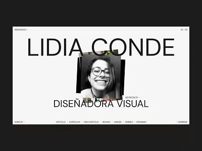 Lidia Conde - Diseñadora Visual artist black brutalism clean contemporary creative design fullscreen fullwidth graphic design grey homepage minimal minimalism personal portfolio typography visual design white whitespace