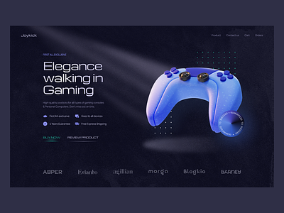 Gaming Joystick Product Website cart console gaming consoles ecommerce elegant futuristic gaming gaming product joystick landing landing page online shop product product page ps5 shop shopify ui ux xbox