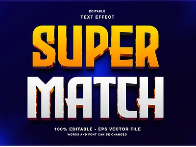 Super Match 3D Editable Text Effect title