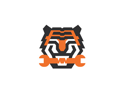 Tiger and Wrench abstract tiger animal beast big cat design hvac illustration logo logo design logo designer minimal minimalist negative space plumber logo services tiger tiger head tiger plumbing tiger wrench tool