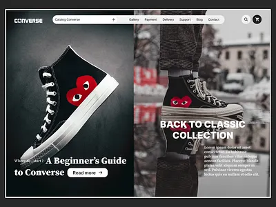 Shoes Landingpage addidas clean converse dark delivery ecommerce fashion homepage landing page market place modern nike online shop shoe store shop store uiux web web design website