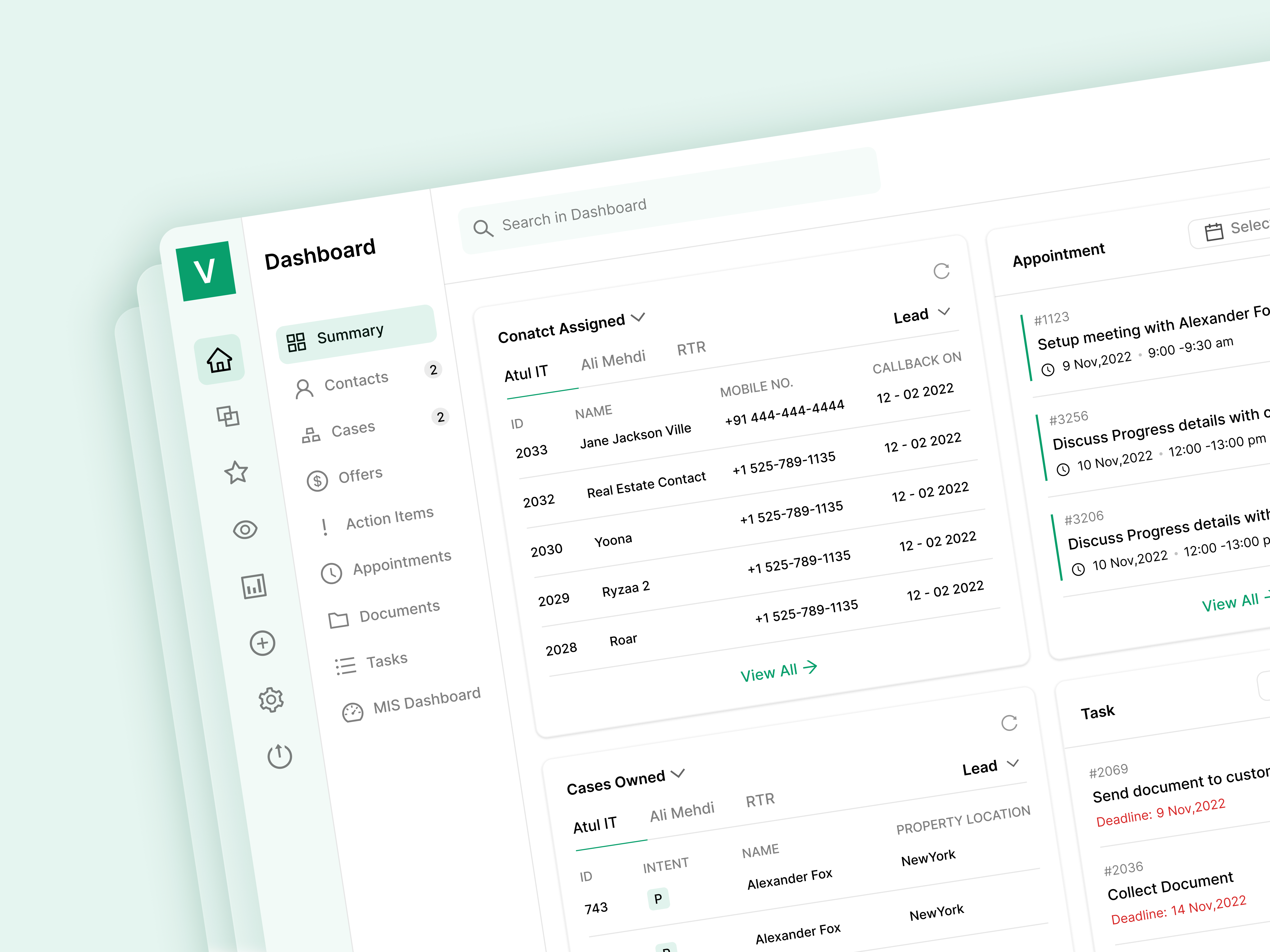 Example of Dashboard UI UX Admin Saas & Ai Dashboard