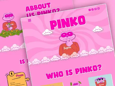$PINKO - Meme Coin Landing Page meme meme coin meme coin design meme coin landing page meme coin website meme landing page meme token website meme website