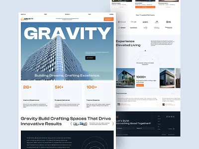 Gravity Build Real Estate Website Design construction constructiondesign designshowcase dribbble gravitybuild homepage homepagedesign innovativespaces landingpage luxurydesign modernliving realestate realestatewebsite uidesign uiux uiuxdesign uxdesign webdesigninspiration website websitedesign