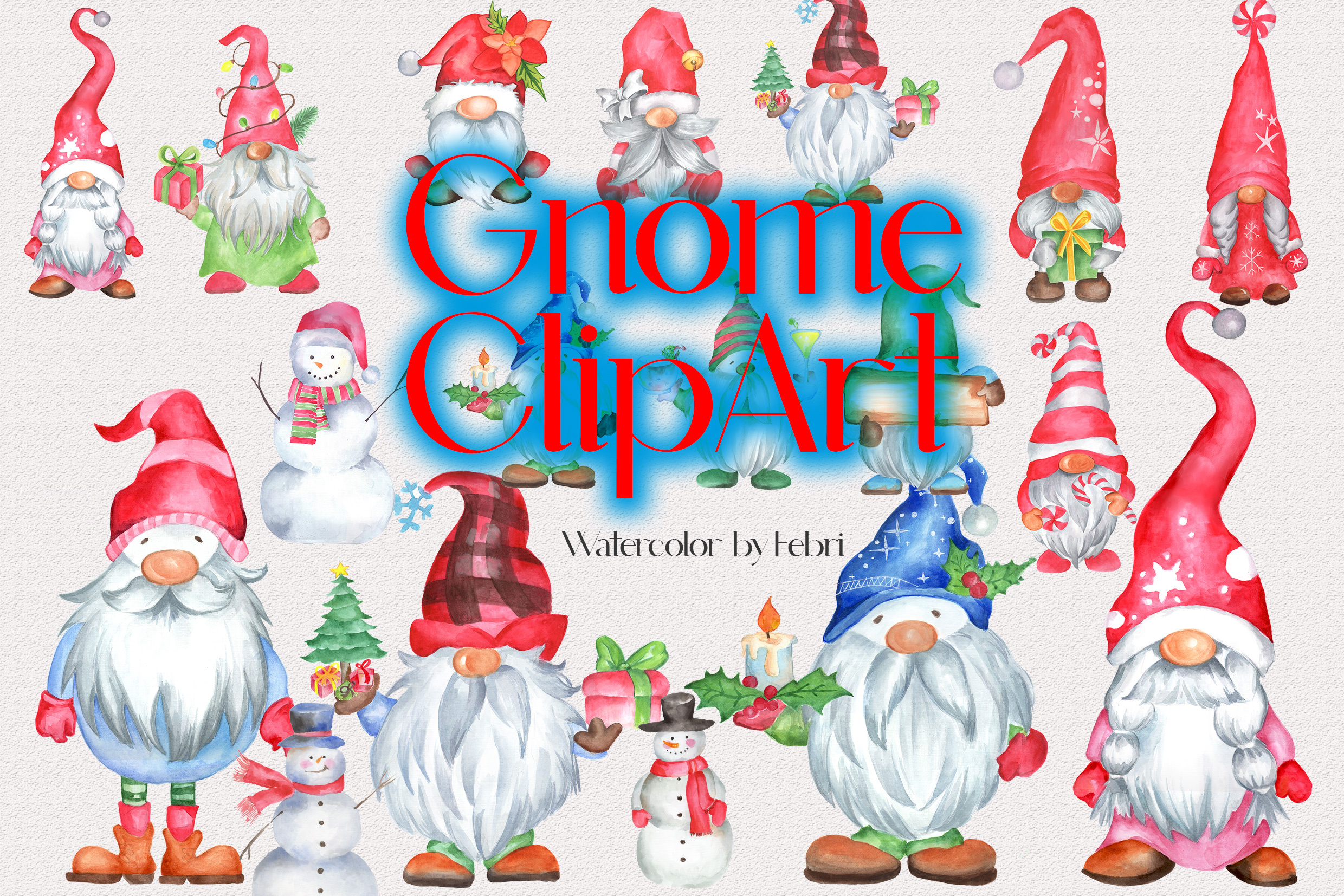 Gnome Clipart Project Christmas branding graphic design logo
