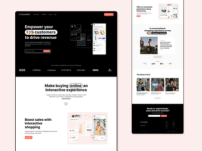 Squadded - New home page collaboration community customers dark theme ecommerce figma home page interactive landing page marketing saas shopping online social shopping ui web design