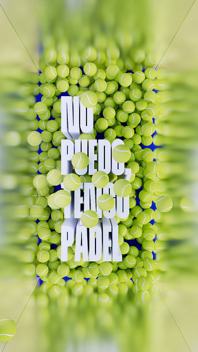 No puedo, tengo pádel 3d 3d lettering 3d type 3d typography 3dtype cartel cinema 4d graphic design motion graphics padel poster publicidad