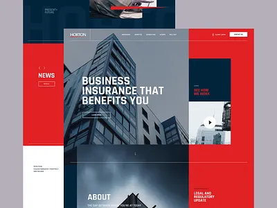 Insurance Broker Agency agency blue broker business clean insurance landing modern navy page red website