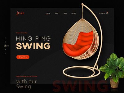 Swing | Swing Banner Design | Jhula banner dark theme ecommerce banner gold theme jhula logo logo concept shopping banner swing swing banner uiux
