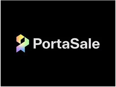 letter p + Sale Ribbon + arrow brand identity branding design ecommerce logo logo design logodesign modern logo