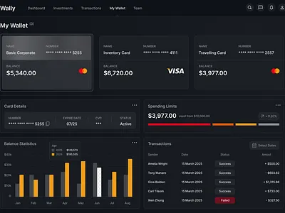 Wally - My Wallet Application Concept app concept design ui web website