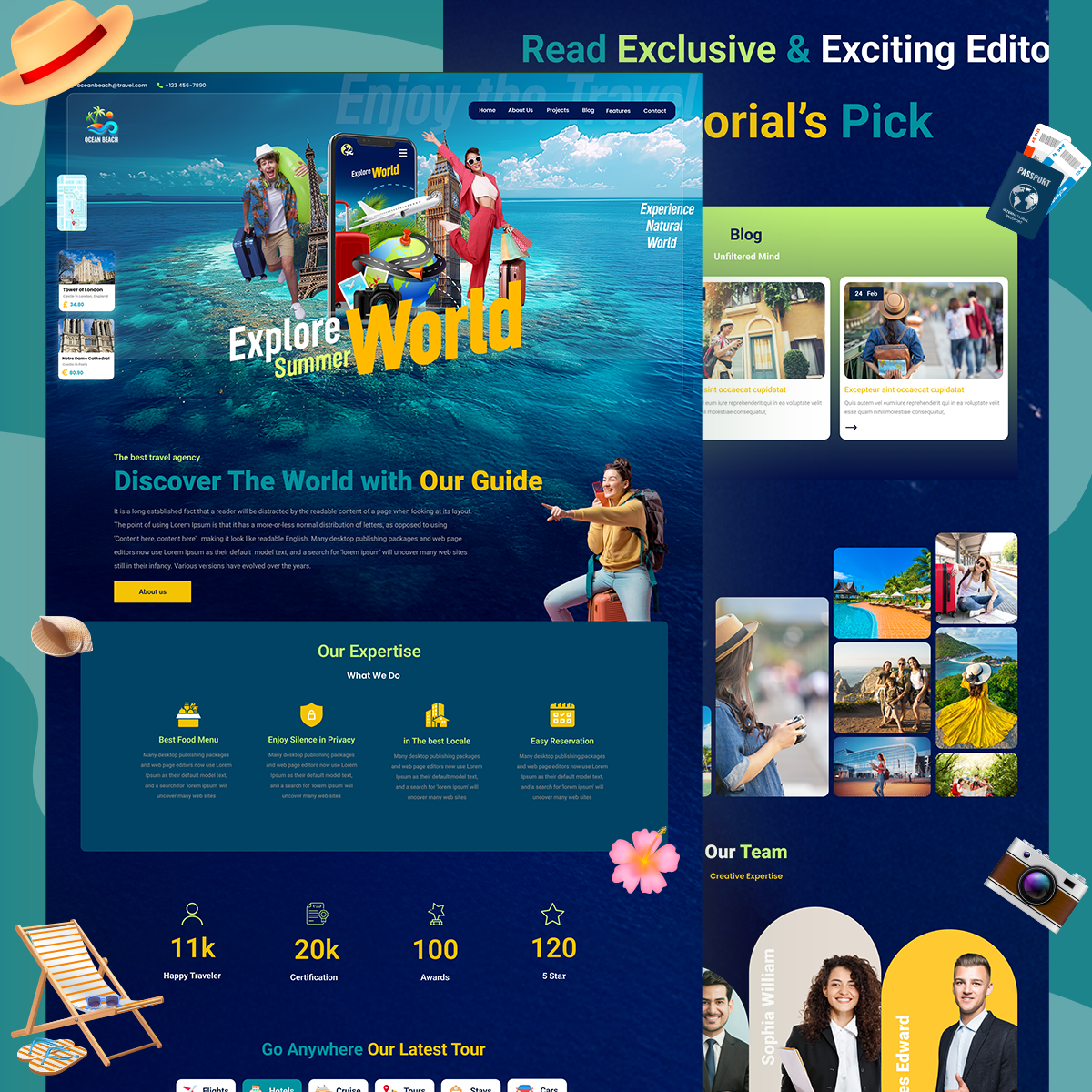 Travel Website Landing Page branding graphic design landing page travel landing page travel website travel website page ui website landing page