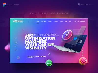 SEOTech | SEO Website beautiful website blue design figma gradient landing page modern website design purple search engine optimisation seo agency seo website trendy website ui ui design ux ux design website website design website design in india website design in usa