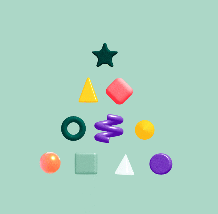 Happy new year 1 🌲 3d amam animation christmas happy motion graphics new year shapes tree