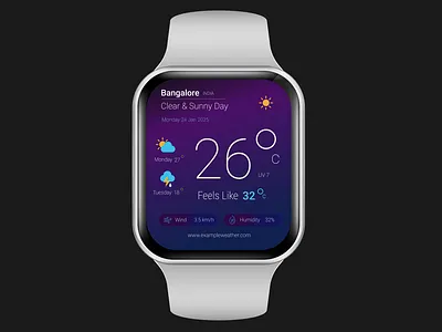 Smart Watch - Weather App app design branding smartwatch ux design