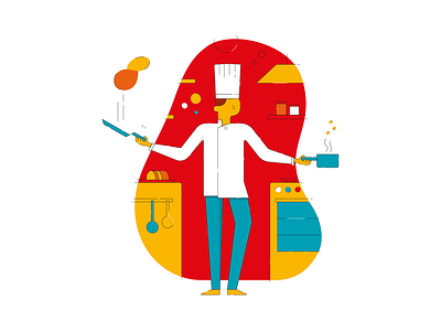 Cook cook egg food fork illustration illustrator kitchen line linear spoon vector