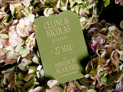 Celine & Nicolas Wedding Invitation invitation rose sage typography wedding