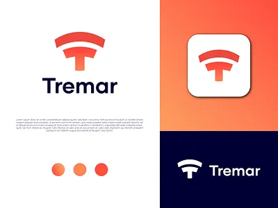 'Tremar' Logo abstract logo graphic design logo design minimal logo modern logo t logo tech logo