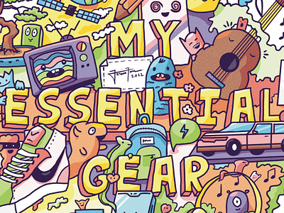 My Essential Gear doodle essentials icons illustration procreate