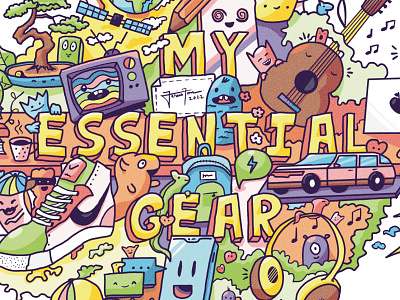 My Essential Gear doodle essentials icons illustration procreate