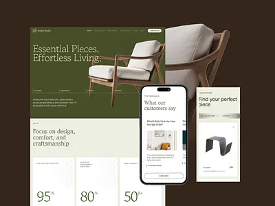 Andino Studio - E-commerce furniture studio website ecommercefurniture furniture furniturestudio furniturewebsite homedecorwebsite homepage landing page ui ux uiux web design website