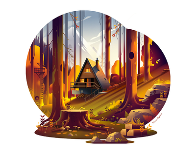 Fall (Animated) animated animation cabin cabinlover discovery illustration journey motion nature outdoor travel trees