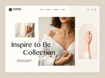 Cosmo Jewellery Website animation best jewellery clean creative designer dribbble figma flat gold website jewellery jewellery website landing page minimal netulr typography ui ux web web design website