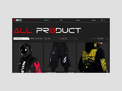 Tech Wear — E-commerce animation e commerce ecommerce tech tech wear techwear ui web web deisgn website